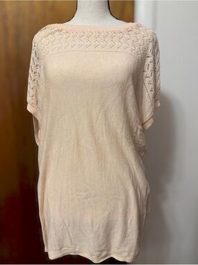 Forever 21 Peach Oversized Short Sleeved Sweater